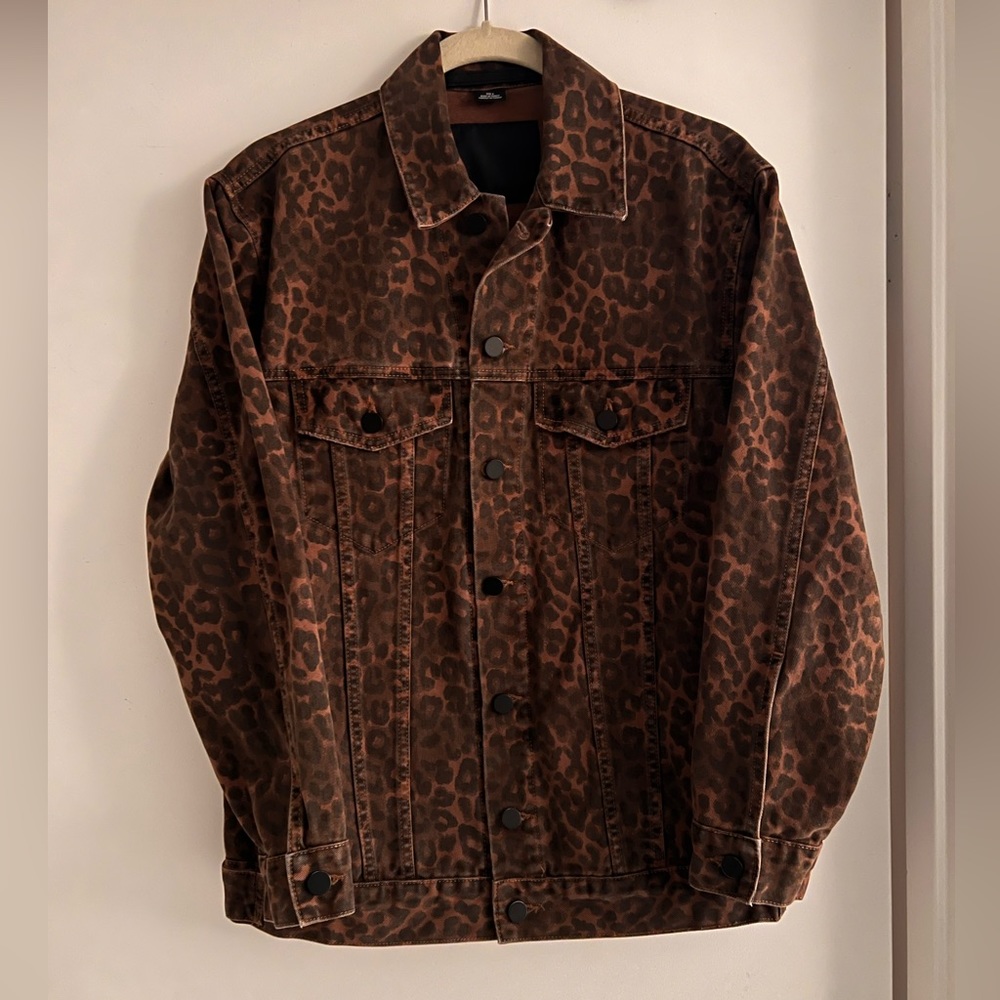 Alexander Wang Leopard Denim Jacket size Small